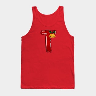 Letter T - Christmas Letter Tank Top